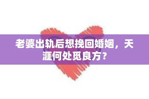 老婆出轨后想挽回婚姻，天涯何处觅良方？