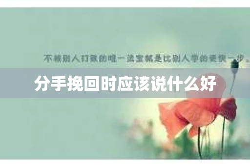 分手挽回时应该说什么好