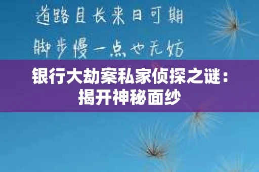 银行大劫案私家侦探之谜：揭开神秘面纱
