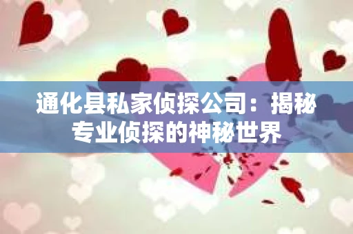 通化县私家侦探公司：揭秘专业侦探的神秘世界