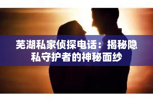 芜湖私家侦探电话：揭秘隐私守护者的神秘面纱