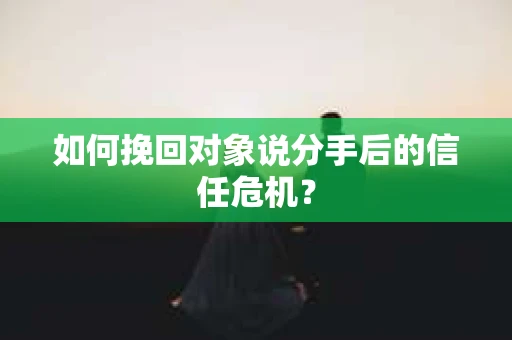 如何挽回对象说分手后的信任危机？
